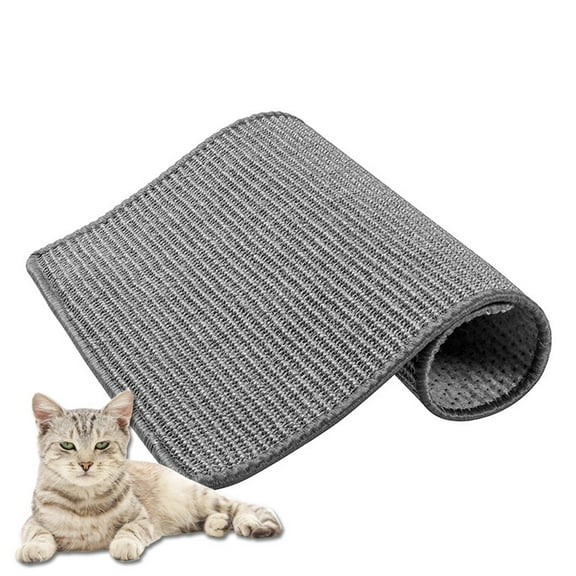 Natural Sisal Cat Scratch Rug 12x16in – Floor Scratcher for Claw Care & Furniture Protection (B)