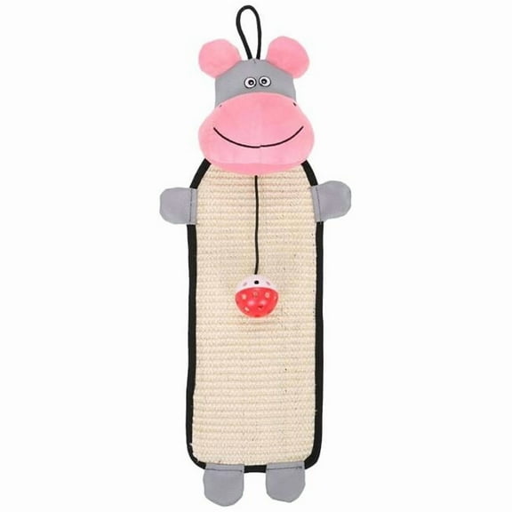 Natural Sisal & Jute Hanging Carpet Kitty Cat Scratcher with Toy, Pink & Grey - One Size