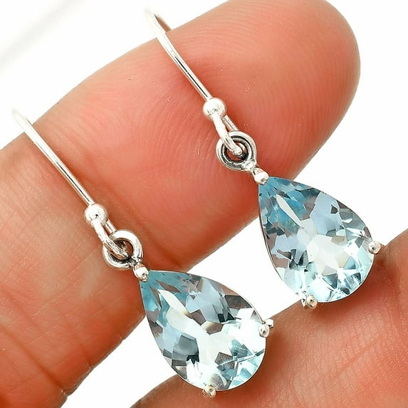 Natural Sky Blue Topaz 925 Sterling Silver Earrings Jewelry DGE1085_D E-1021