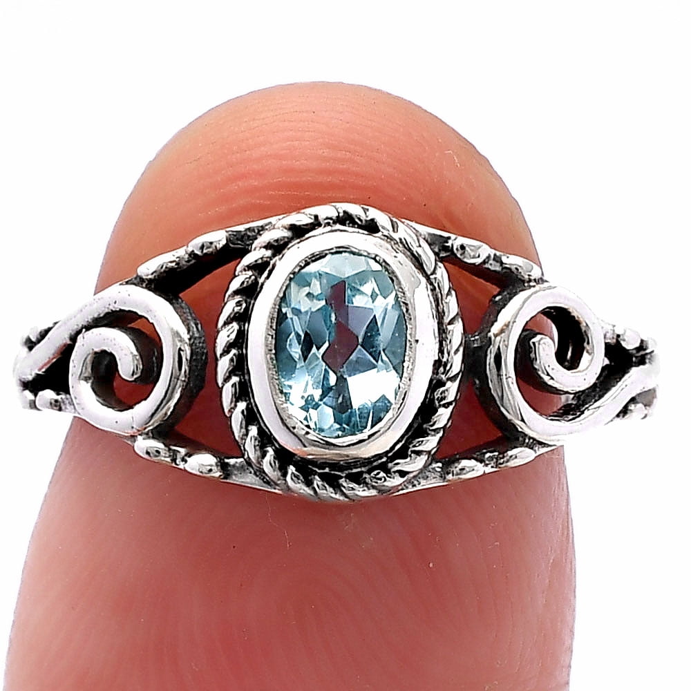 Natural Sky Blue Topaz 925 Sterling Silver Ring s.5 Jewelry DGR1132_A_5 ...