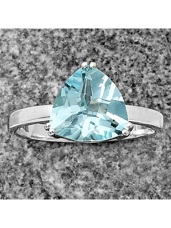 Natural Sky Blue Topaz Checker 925 Sterling Silver Ring s.7 Jewelry DGR1108_A_7 R-1020