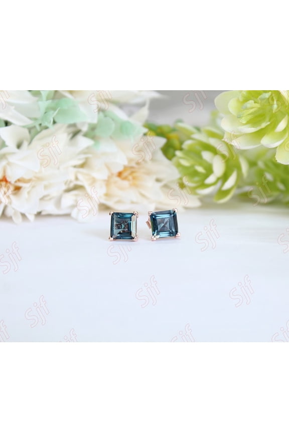 Natural Sky Blue Topaz Earring, 935 Sterling Silver Jewelry, Modernist Earrings, silver Earrings, Wedding Gift, Birthday Gift