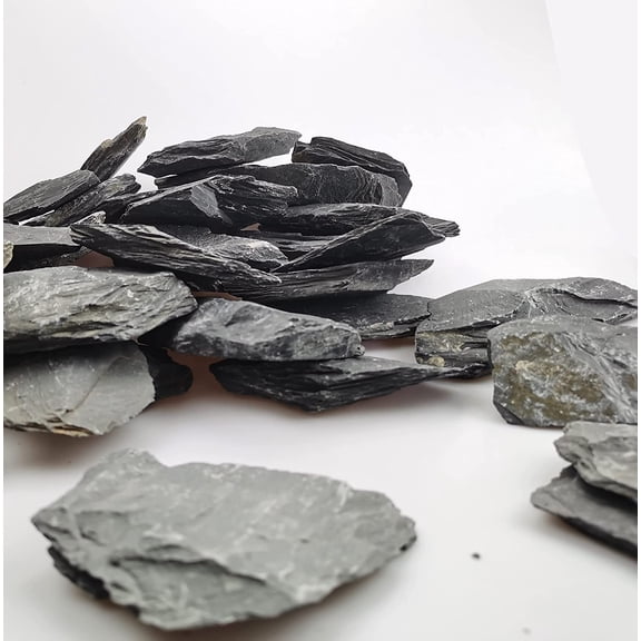 Natural Slate Rock pH Neutral Stone, Perfect for Aquariums, Landscape Models, Aquarium Decorations, Amphibian Enclosures (3.5 lbs, 5-7 Inches)