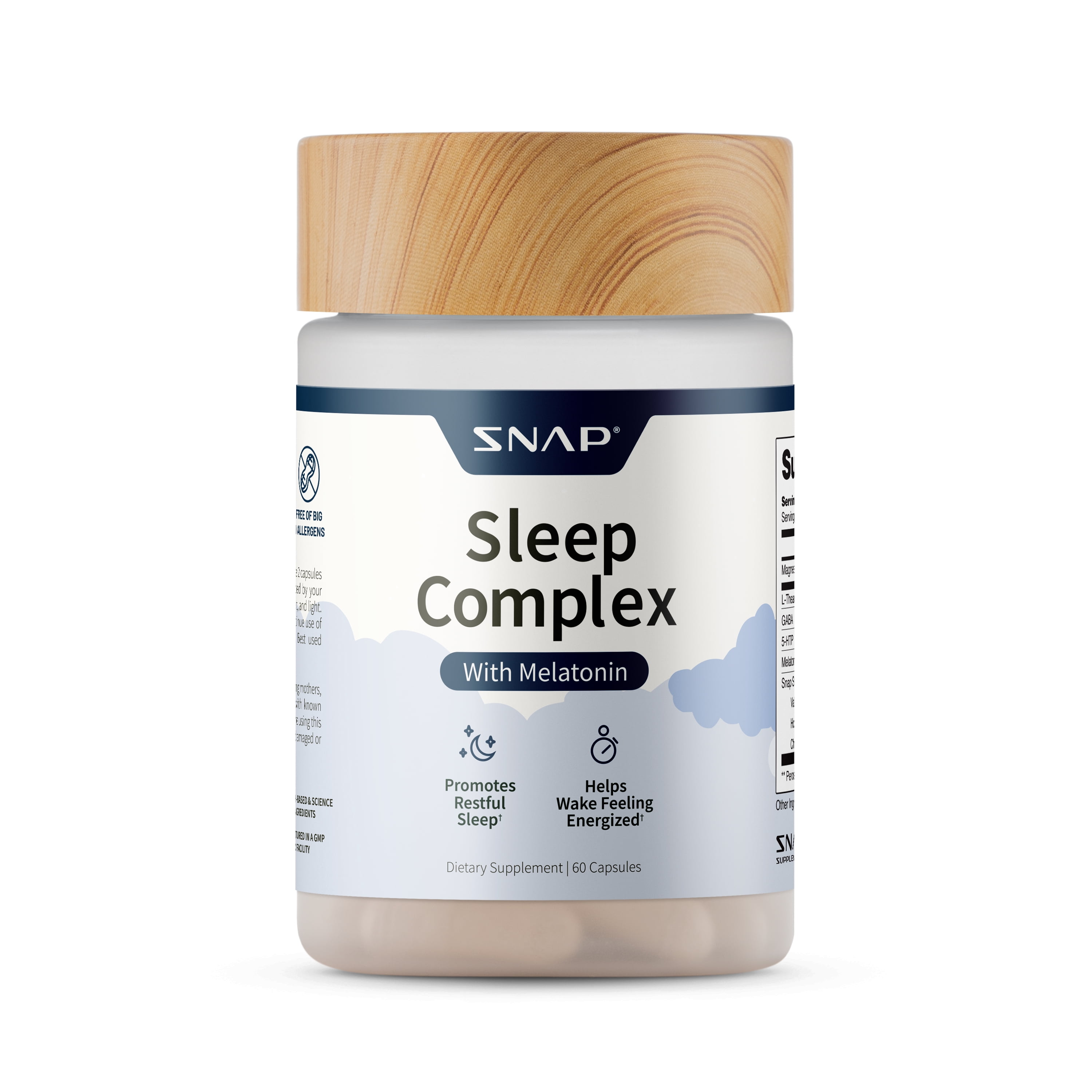 Snap Supplements Natural Sleep Aid Dietary Supplement Melatonin Valerian Root for Sleep Support 120 Capsules 2 Pack