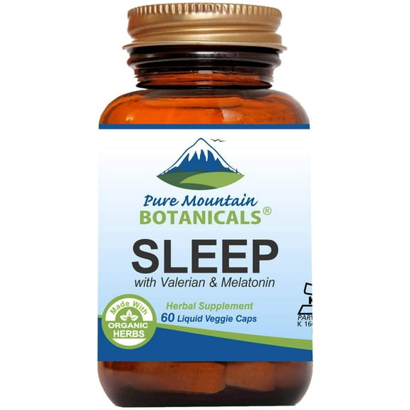 Natural Sleep Aid Supplements, Kosher Vegan Herbal Sleep Supplements, 60 Caps