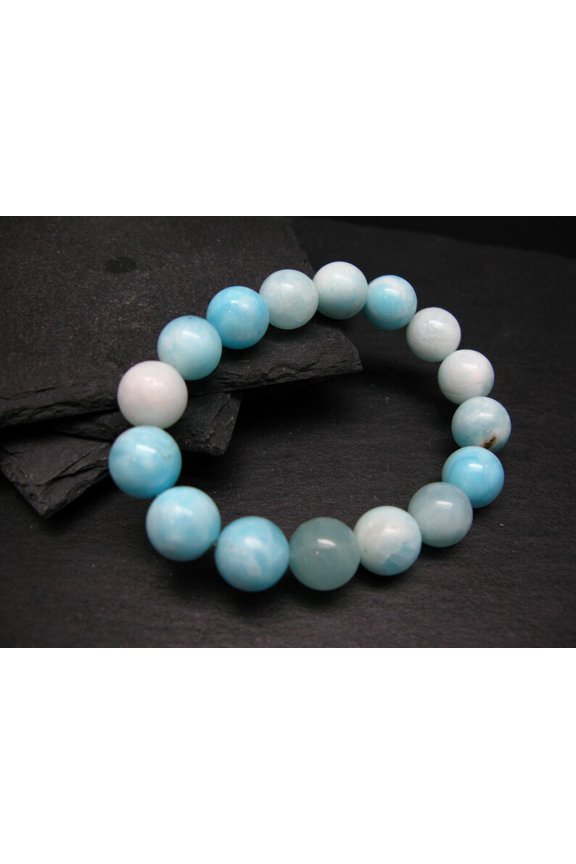 Natural Smithsonite 12mm Round Shape Smooth Cut Beads Stretchable Bracelet for Men & Women.