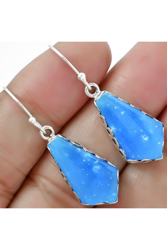 Natural Smithsonite 925 Sterling Silver Earrings Jewelry E-1113 SDE87657