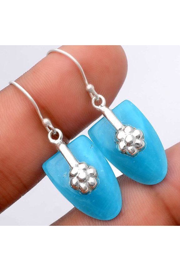Natural Smithsonite 925 Sterling Silver Earrings Jewelry E-1137 SDE86909