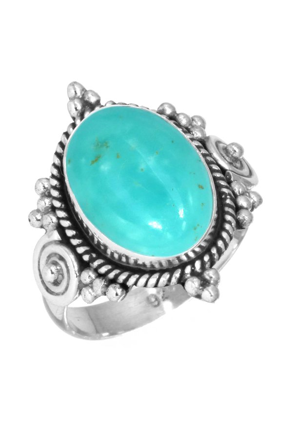 Natural Smithsonite Ring 925 Sterling Silver Handmade Jewelry