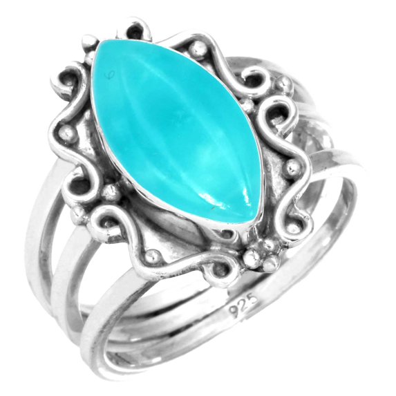 Natural Smithsonite Ring 925 Sterling Silver Handmade Jewelry