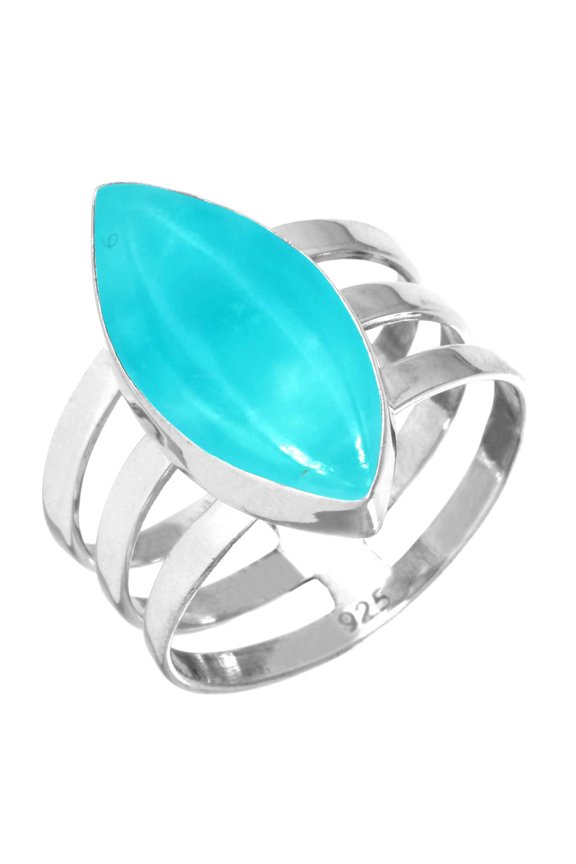 Natural Smithsonite Women Jewelry 925 Sterling Silver Ring