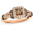 thumbnail image 1 of Natural Smokey Brown Diamond Engagement Ring in 14k Rose Gold Finish - Gift For Her, 1 of 1