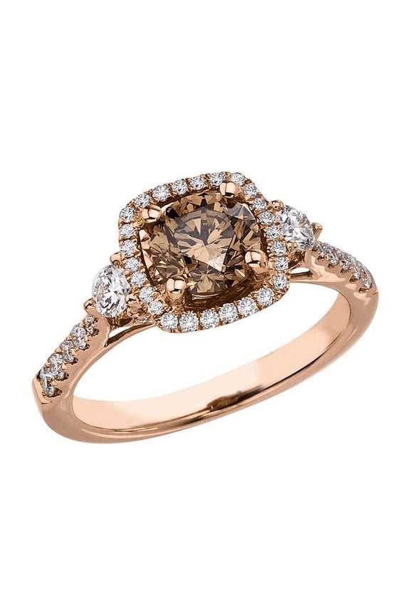 Natural Smoky Brown Diamond Proposal Engagement Ring - Gift For Her