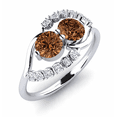 thumbnail image 1 of Natural Smoky Brown Diamond Ring - Wedding Engagement Ring - Gift For Her, 1 of 1