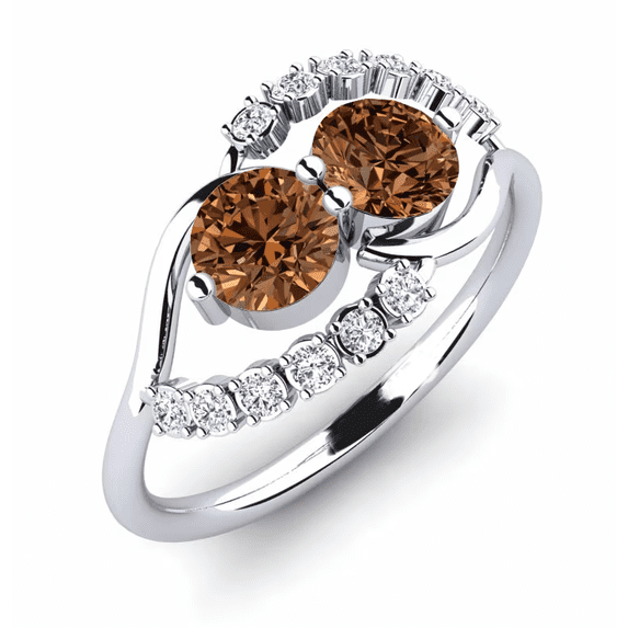 Natural Smoky Brown Diamond Ring - Wedding Engagement Ring - Gift For Her