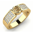 thumbnail image 1 of Natural Smoky Brown Quartz Band Ring in 14k Yellow Gold Finish - Wedding Band Ring - Gift For Her, 1 of 1