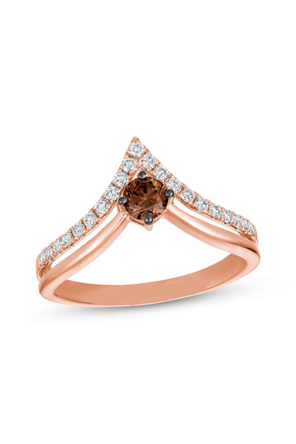 Natural Smoky Brown Quartz Curved Engagement Wrap ring - Wedding Ring