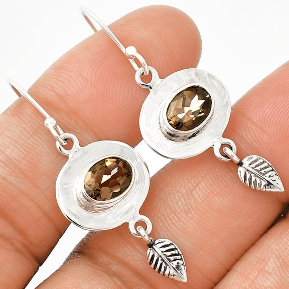 Natural Smoky Quartz - Brazil 925 Sterling Silver Earrings Jewelry DGE1082_F E-1230