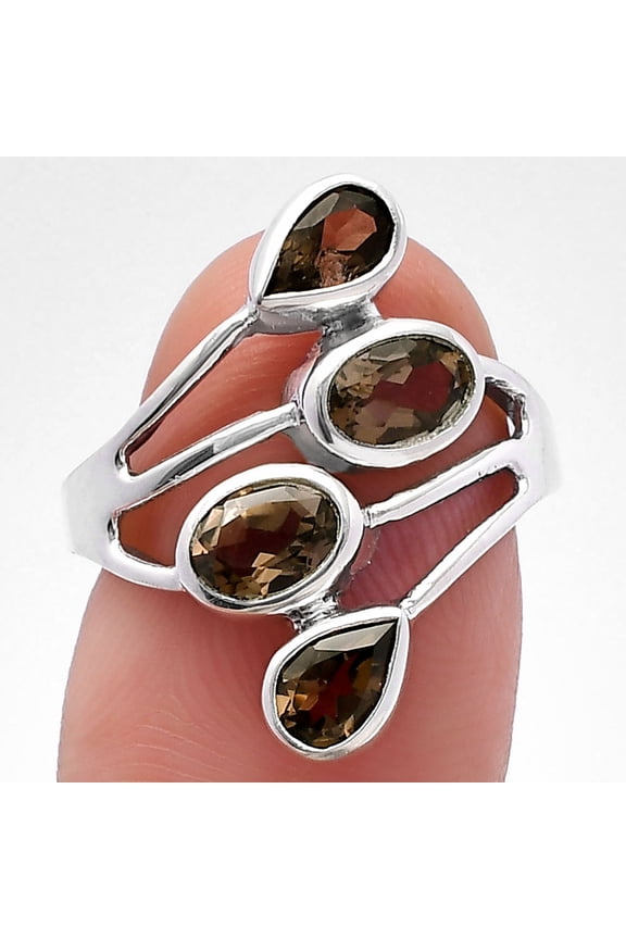 Natural Smoky Quartz - Brazil 925 Sterling Silver Ring s.7 Jewelry DGR1133_F_7 R-1053