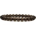 thumbnail image 1 of Natural Smoky Quartz Crystal Gemstone 8mm Round Beads Stretch Bracelet 7" Unisex, 1 of 6
