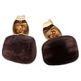 thumbnail image 1 of Natural Smoky Quartz Gold Stud Earrings NSQGSE2, 1 of 7