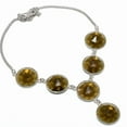 thumbnail image 1 of Natural Smoky Topaz Gemstone 925 Sterling Silver Jewelry Necklace 18", 1 of 2
