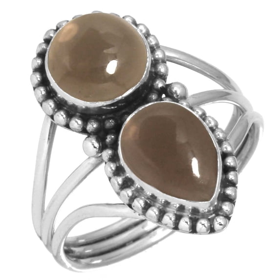 Natural Smoky Topaz Ring 925 Sterling Silver Handmade Jewelry