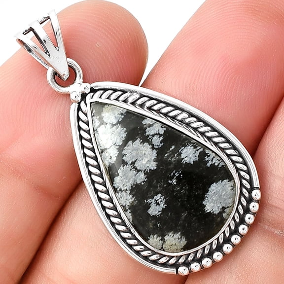 Natural Snow Flake Obsidian 925 Sterling Silver Pendant Jewelry P-1104 SDP128183