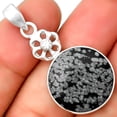thumbnail image 1 of Natural Snow Flake Obsidian & Zircon 925 Sterling Silver Pendant Jewelry P-1634 SDP133223, 1 of 5