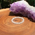 thumbnail image 1 of Natural Snow Quartz 8mm Round Shape Smooth Cut Beads Stretchable Bracelet for Men & Women., 1 of 3