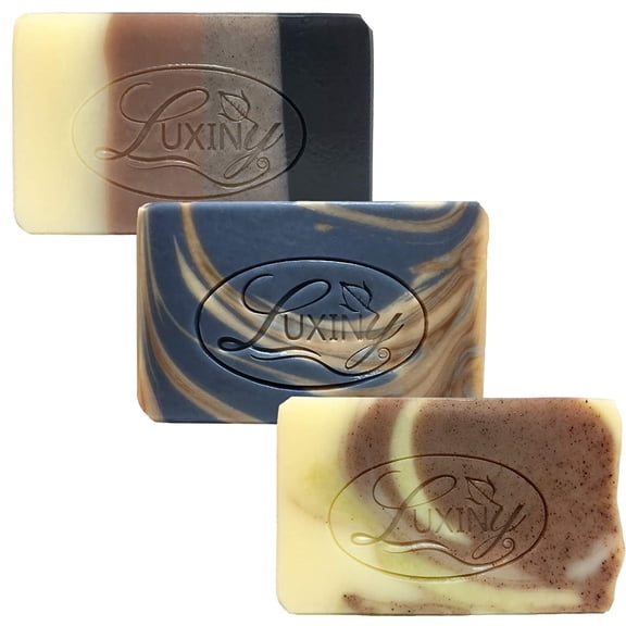 Natural Soap Bar, Luxiny Cedarwood & Clove, Walk in the Woods, Tea Tree Citrus 3 Pack Handmade Body Soap and Bath Soap Bar is a Palm Oil Free Vegan Castile Soap with Essential Oils for All Skin Types
