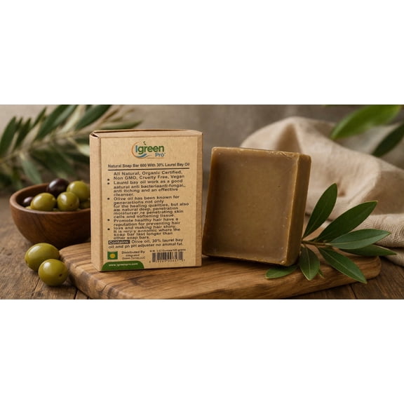 Natural Soap Bar Made With Olive and Laurel Oil
