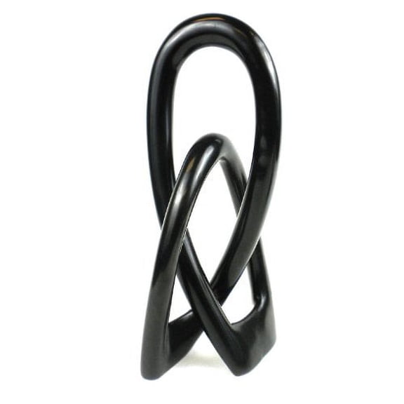 Natural Soapstone 10-inch Lovers Knot in Black Smolart