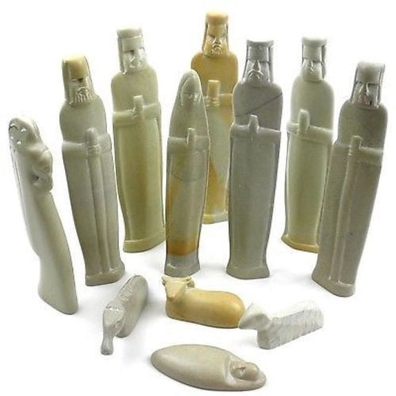 Natural Soapstone 6-inch Nativity Set Smolart