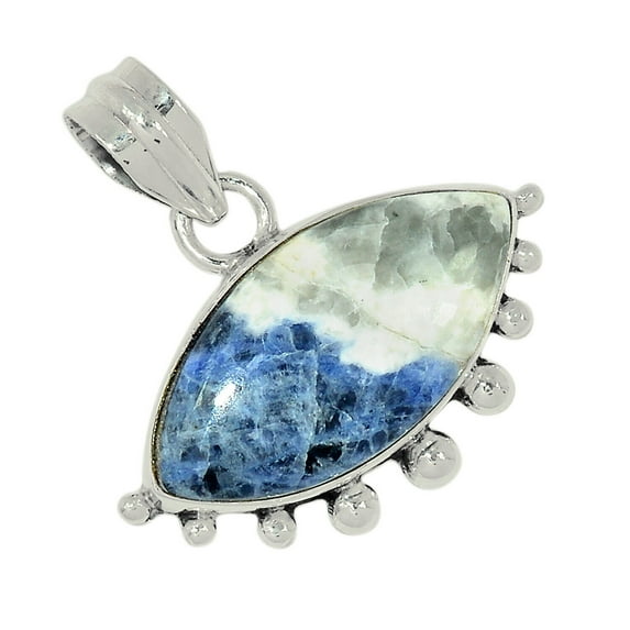 Natural Sodalite 925 Sterling Silver Pendant Jewelry ALLP-20059