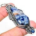 thumbnail image 1 of Natural Sodalite, Blue Topaz Gemstone 925 Sterling Silver Pendant 3.07", 1 of 1