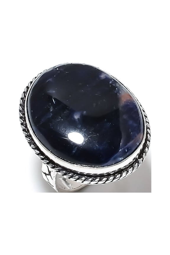 Natural Sodalite Gemstone Handmade 925 Sterling Silver Gift Ring Size 9