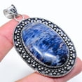 thumbnail image 1 of Natural Sodalite Gemstone Handmade 925 Sterling Silver Pendant 2.88", 1 of 2