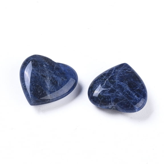 Natural Sodalite Heart Love Stone Pocket Palm Stone for Reiki Balancing 20x20x7mm