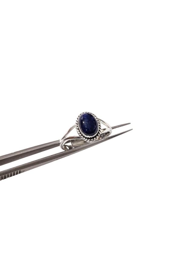 Natural Sodalite Jasper Ring, Sodalite Gemstone Ring, Jasper Birthstone, Adjustable Tiny Ring, Toe Ring, 925 Sterling Silver, Womens Ring, Christmas, Twisted Boho Ring, Handmade Statement Jewelry