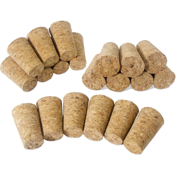 Natural Soft Wood Tapered Corks, 16 Pack Wine Beer Bottle Stoppers, Leakproof Replacement Corks for Sealing Bottles, DIY Crafts & Home Brewing
