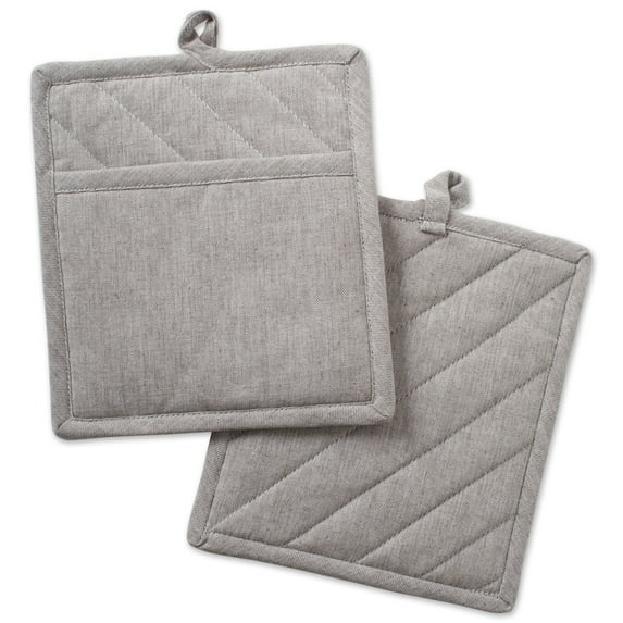Natural Solid Chambray Potholder (Set of 2)