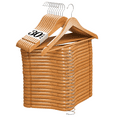 thumbnail image 1 of Natural Solid Wood Clothes Hangers, 30 Pack Wooden Hangers, 1 of 7