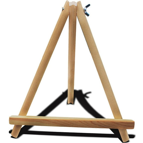 Natural Solid Wood Mini Tabletop Display Easel 7.089.05 Inch,Adjustable Triangle Wooden Art Stand,Small Desktop Easel for Mini Canvas Painting Photo Plate Craft Display