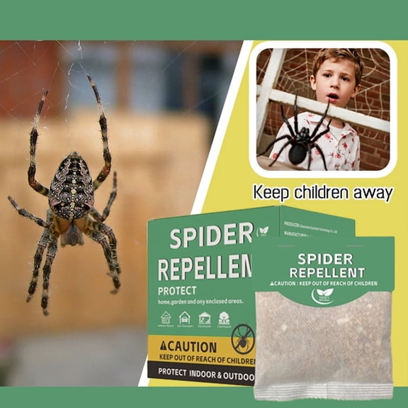 Long-Lasting Non-Toxic Natural Spider Repellent Sachets, Safe for Indoor, Garden, Garage & Basement, Simple-to-Use Pouches to Effectively Deter Spiders