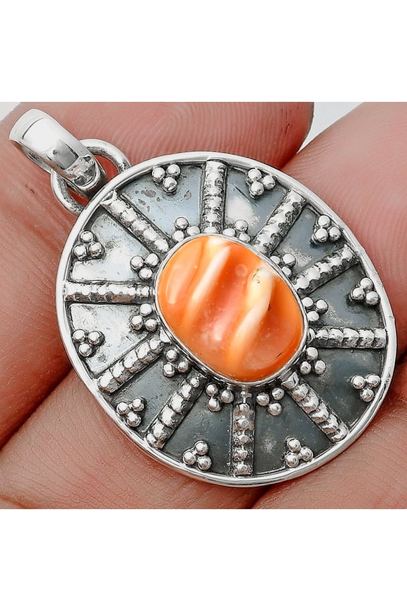 Natural Spiny Oyster Shell - Arizona 925 Sterling Silver Pendant Jewelry P-1465 SDP129102