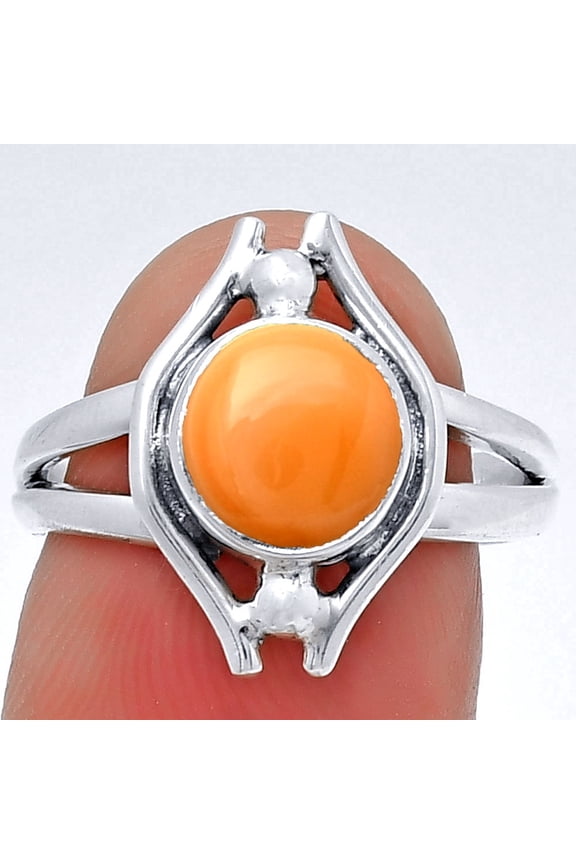 Natural Spiny Oyster Shell Arizona 925 Sterling Silver Ring s.7.5 Jewelry R-1663 SDR190755