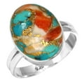 thumbnail image 1 of Natural Spiny Oyster Women Jewelry 925 Sterling Silver Ring, 1 of 6