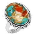 thumbnail image 1 of Natural Spiny Oyster Women Jewelry 925 Sterling Silver Ring, 1 of 6