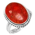 thumbnail image 1 of Natural Sponge Coral Ring 925 Sterling Silver Handmade Jewelry, 1 of 6